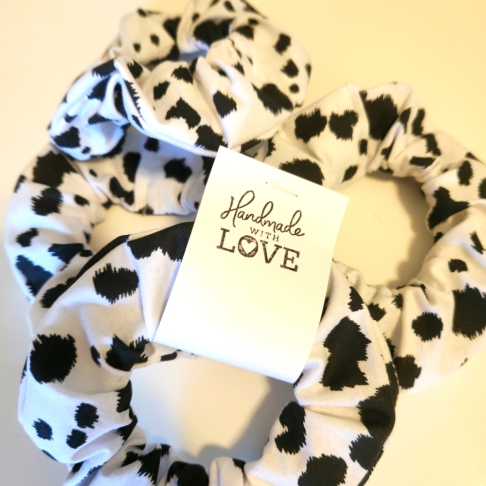 Cow Print Handmade Scrunchies